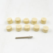 Different shapes of felt buffing wheels for grinding and polishing tasks.