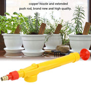 Adjustable water sprayer showing a wide spray pattern for coverage.