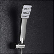 Person holding the handheld shower head, demonstrating its easy grip and versatile use.