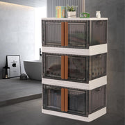 Plastic wardrobe organizer with top lid opening and folding feature