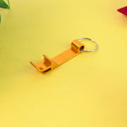 Sleek stainless steel keychain showcasing modern polished design