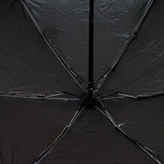 A DrizzlePro portable umbrella closed and ready to be stored, highlighting its compact design.