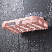 Plastic soap dish holder with drainage slats for soap drying