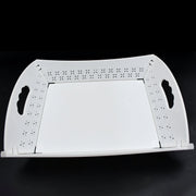 Foldable serving tray ready for use in a kitchen setting, perfect for everyday meals or outdoor gatherings.