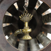 Metal keychain featuring Lord Shiva Shivaling with serpent motif