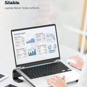 Ergonomic open-frame metal laptop stand for better ventilation