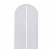 Front view of the space-saving foldable suit cover on a clean white background.