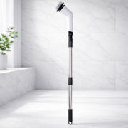 Side view of the electric spin scrubber with its ergonomic design and LCD display.