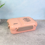 Compact lunch box with stainless steel inner and plastic outer body