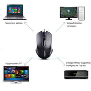 High-quality wired optical mouse with 1000 DPI tracking for smooth navigation.