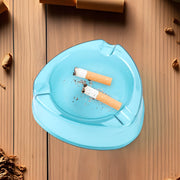Heavy-duty turquoise blue plastic ashtray with durable build