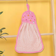 Microfiber kitchen towel hanging beside wash basin for easy access