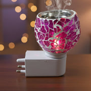 Decorative purple crackle mosaic glass aroma diffuser lamp for home fragrance