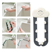 Easy-to-install kitchen sink strainer rack neatly fitted in a corner.