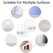 Side view of a sleek, transparent wall hook showcasing its slim design.