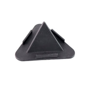 Pyramid-style Black Mobile Stand viewed from side