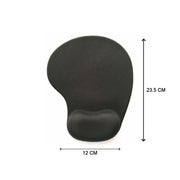 Detailed view of ergonomic wrist support mouse pad, ideal for long computer sessions