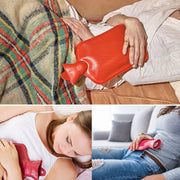 Compact rubber hot water bag in closed position