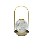 Detailed view of the lamp's golden base and Type-C charging port.