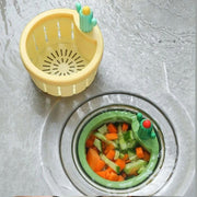 Automatic press dumping basket mechanism of the Kitchen Sink Drain Strainer.