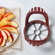 The ergonomic ABS handle of the fruit slicer, designed for a comfortable and secure grip.