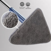 Ergonomic handle of the cleaning mop for comfortable grip during extended use.