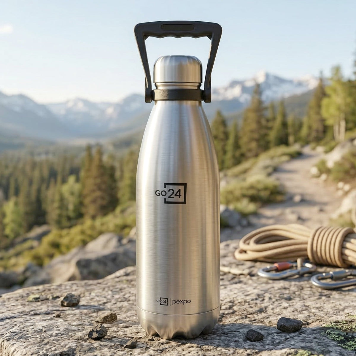 Durable Pexpo Echo steel water bottle emphasizing quality