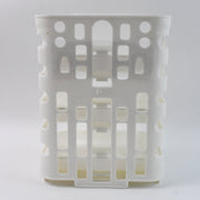 Plastic kitchen shelf organizer with three tiers for pantry storage