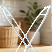 Folded garbage bag holder stand compact for convenient storage