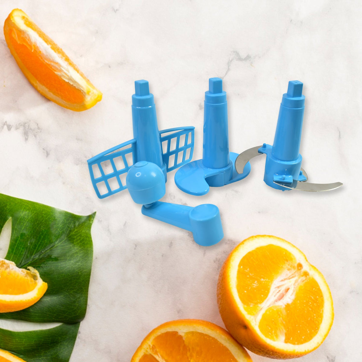 Portable manual dough maker machine with its lid and handle, showcasing its compact design.