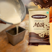 Side view of Chocotown Premium Milk Chocolate Compound Slab packaging.