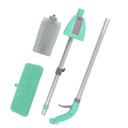 Full view of the 360-degree rotating spray mop with its microfiber pad.