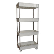 Flexible 4 layer kitchen storage rack with steel and plastic
