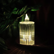 LED flameless candle lights arranged as decorative centerpiece