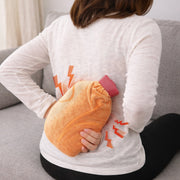 Comfortable hot water bag with soft fabric cover to prevent skin irritation