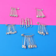 Single metal safety pin with smooth finish for fabric fastening
