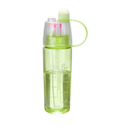 Close-up of the blue 600ML spray water bottle, highlighting its sleek design and BPA-free material.