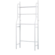 Components of the easy-to-assemble over toilet storage rack laid out for installation.