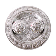 Multiple Kumkum Thali Holders stacked, demonstrating their small and uniform size.