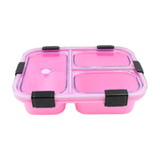Top-down view of the durable plastic lunch box, ideal for portion control.