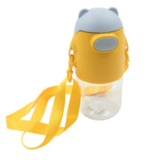 A stylish large water bottle with a straw and strap, ready for outdoor adventures.