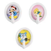 An assortment of smiley face cartoon wall hooks in various expressions and colors, showcasing decorative options.