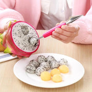 A multi-functional stainless steel peeler and corer tool for fruits.