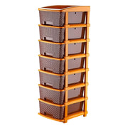 Brown box packaging of 7-layer plastic storage drawer organizer for secure shipping