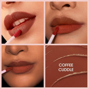 Liquid lipstick applicator wand demonstrating smooth, precise application