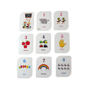 Number flashcards ready set count design with safe rounded corners