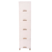 Stacked plastic storage drawers ideal for toys and clothes organization