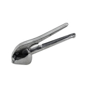 Easy-to-clean aluminum garlic press, suitable for dishwasher use.