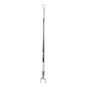 Telescopic clothes hook in use, showing its long reach for high shelves.
