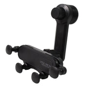 Universal car phone holder designed to fit various horizontal and vertical air vent types.